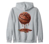 Respect The Drip Basketball Sprinkles Chocolate Cream Drip Zip Hoodie