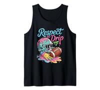 Respect The Drip Football Donut Icing Helmet Sport Coach Dad Tank Top