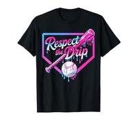 Respect The Drip Funny Baseball Player Bat Ball Sports T-Shirt