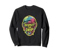 Respect The Drip Hockey Goalie Mask Color Splash Sweatshirt