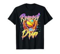 Respect The Drip Softball Ice Cream Drip With Sprinkles T-Shirt