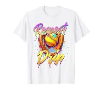 Respect The Drip Softball Ice Cream Drip With Sprinkles T-Shirt