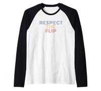 Respect The Flip Retro Gymnast Raglan Baseball Tee