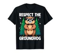 Respect The Funny Woodchuck Groundhog Day Kids T-Shirt