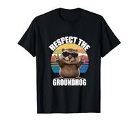 Respect The Groundhog Cute Woodchuck Ground hog T-Shirt