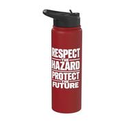 Respect the Hazard Protect the Future | Workplace Safety Stainless Steel Insulated Water Bottle