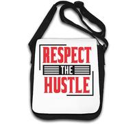 Respect The Hustle Red Graphic Shoulder Bag White