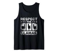 Respect The Llama Lover Funny Llama Tank Top