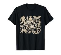 Respect The Local Cryptids Folklure Funny Bigfoot Alien T-Shirt