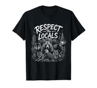 Respect The Local Cryptids Folklure Funny Bigfoot Alien Value Graphic T-Shirt, Men, Black, M