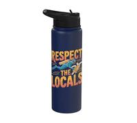 Respect The Locals Diver Marine Biologist Turtle Stainless Steel Insulated Water Bottle
