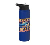 Respect The Locals Diver Marine Biologist Turtle Stainless Steel Insulated Water Bottle
