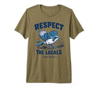 Respect The Locals Florida Scrub-Jay Birdwatcher Bird Lover Premium T-Shirt