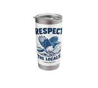Respect The Locals Florida Scrub-Jay Birdwatcher Bird Lover Stainless Steel Insulated Tumbler