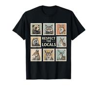 Respect The Locals Forest Wildlife Stamp Nature Art T-Shirt
