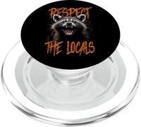 Respect The Locals Funny Raccoon Street Cat PopSockets PopGrip for MagSafe