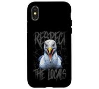 Respect The Locals Funny Seagull Seaside Case for iPhone X/XS