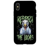 Respect The Locals Funny Seagull Seaside Case for iPhone X/XS
