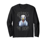Respect The Locals Funny Seagull Seaside Long Sleeve T-Shirt