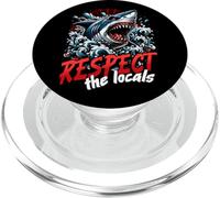 Respect The Locals Shark Summer Surf PopSockets PopGrip for MagSafe