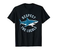 Respect The Locals Vintage Shark Ocean Animal Rights Biology T-Shirt