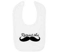 Respect The Moustache Cotton Baby bib - White