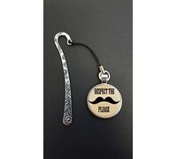 Respect The Moustache Please Pendant On a Metal Design Bookmark Ideal Birthday Gift N686
