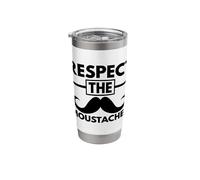 Respect The Moustaches Bearded Man Beardy Hipster Beard Stainless Steel Insulated Tumbler