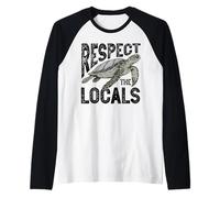 Respect The Ocean Love Turtles Save Our Oceans Raglan Baseball Tee