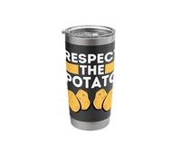 Respect The Potato Meme Funny Root Vegetable Potatoes Pun Stainless Steel Insulated Tumbler