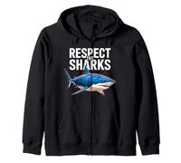 Respect the Sharks Cool Ocean Design Zip Hoodie