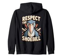 Respect the Shoebill Stork Bird Lover Zip Hoodie