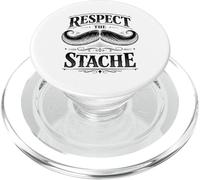 Respect The Stache Funny Mustache Retro Facial Hair Beard PopSockets PopGrip for MagSafe