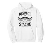 Respect The Stache Funny Mustache Retro Facial Hair Beard Pullover Hoodie