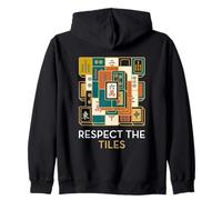 Respect The Tiles Mahjong Player Tile Set Zip Hoodie