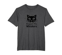 Respect The Whiskers Cat Lover Graphic T-Shirt, Men's Big and Tall, Dark Heather Grey, 2X Tall
