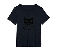 Respect The Whiskers Cat Lover Graphic T-Shirt, Women's Plus, Black, 6X