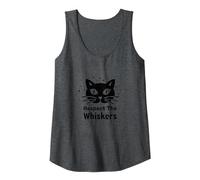 Respect The Whiskers Cat Lover Graphic Tank Top, Women, Dark Heather Grey, L