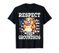 Respect The Woodchuck Photo Groundhog Day T-Shirt