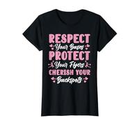 Respect Your Bases - Protect Your Flyers - Cherish Your Value Graphic T-Shirt, Women, Black, S