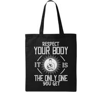 Respect your body. It's the only one you get Natural Ecological Cotton Tote Bag Black