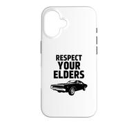 Respect Your Elders Funny Car Guy Classic Muscle Car Racer Case for iPhone 16