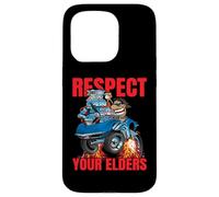 Respect Your Elders Funny Classic Car Cartoon Illustration Case for iPhone 15 Pro
