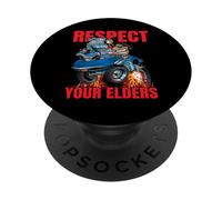 Respect Your Elders Funny Classic Car Cartoon Illustration PopSockets Adhesive PopGrip