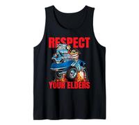 Respect Your Elders Funny Classic Car Cartoon Illustration Tank Top