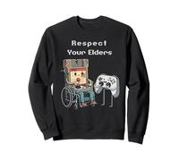 Respect Your Elders Retro Gaming Pixel Art Funny Gamer Sweatshirt