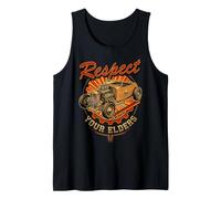Respect Your Elders Retro Hot Rod with Skull and Gear Tank Top