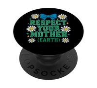 Respect Your Mom Earth Environmental Activism Retro Desig PopSockets Adhesive PopGrip