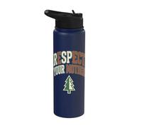 Respect Your Mother Earth Day Environmentalist Retro Tree Stainless Steel Insulated Water Bottle
