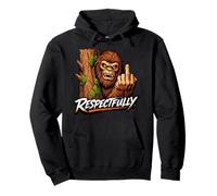 Respectfully Bigfoot Sasquatch Yeti Funny Big Foot Camping Pullover Hoodie
